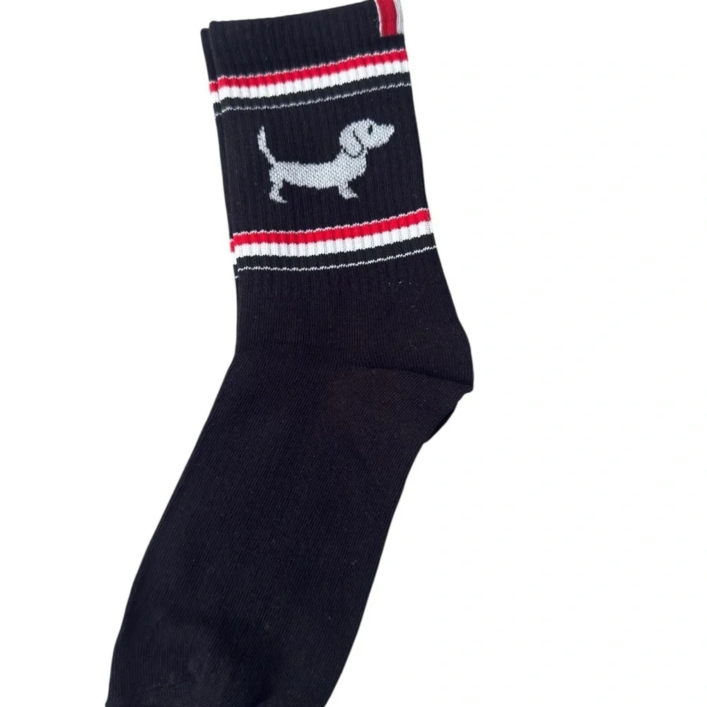 NWT Dachshund Dog Socks Gray, White, and Black Socks Pack of 3